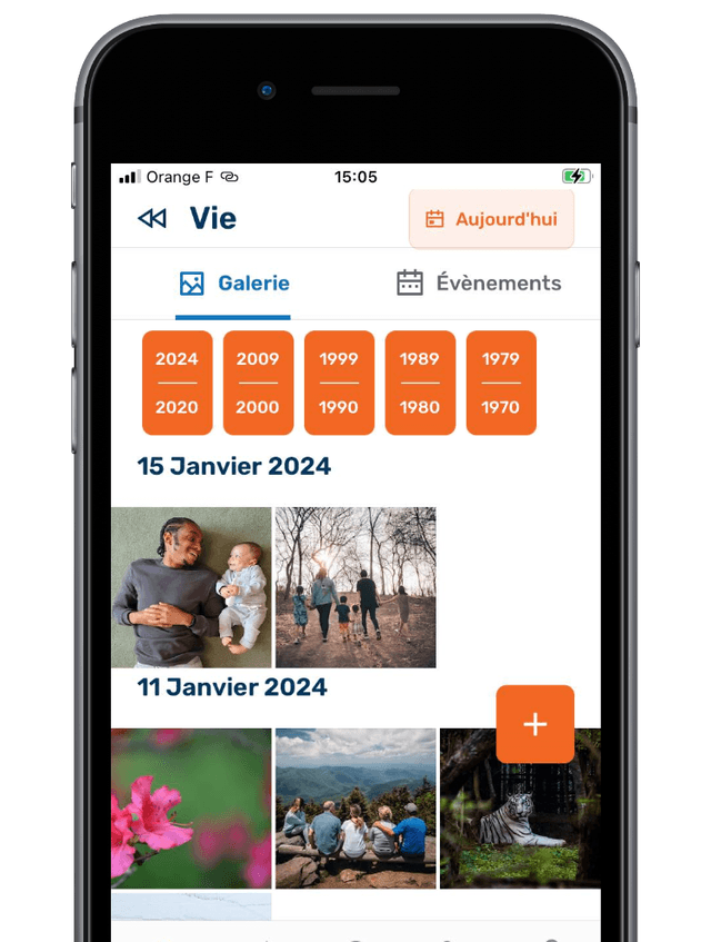 Capture d'écran de l'application MemoFamille