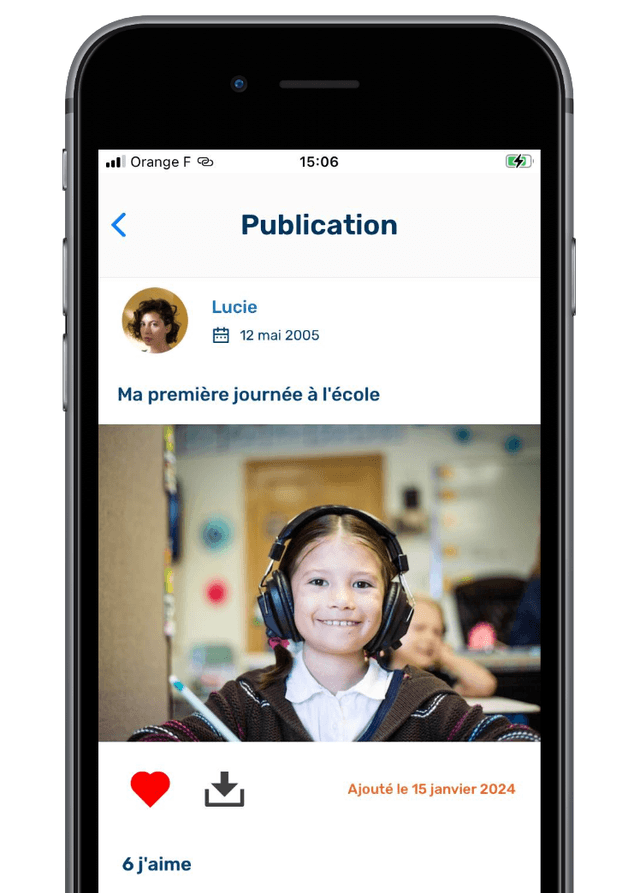 Publication photo de bébé avec commentaires de la famille sur MemoFamille